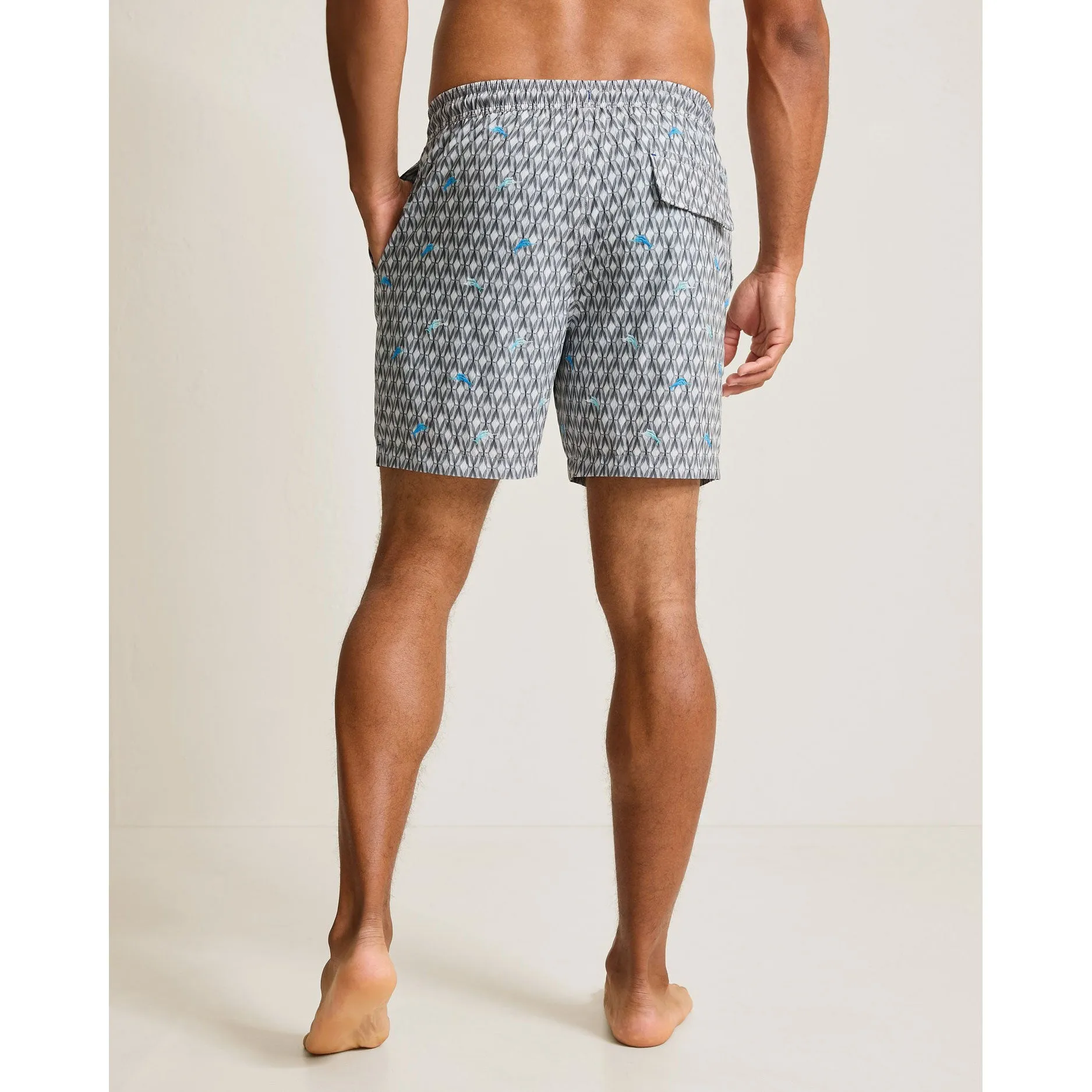 Tommy Bahama Men's 6-Inch Naples Tile Pool Geo Swim Trunks - Summer Grey Mens Tommy Bahama
