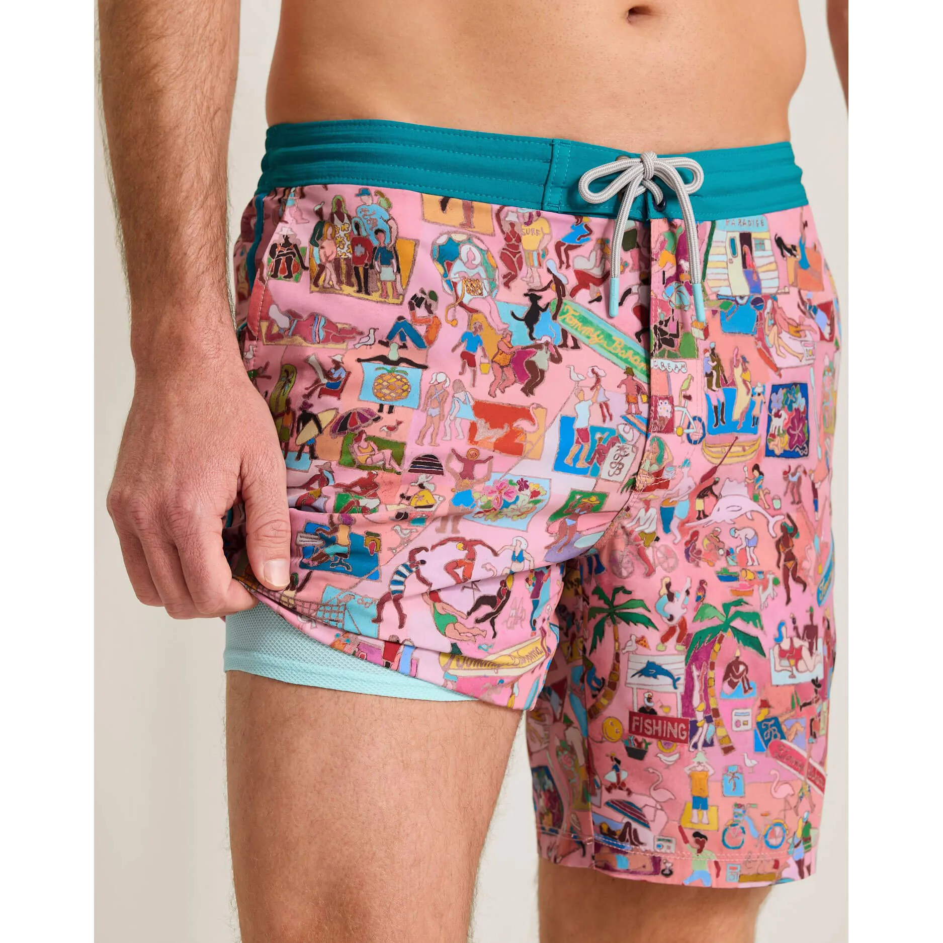 Tommy Bahama Men's 8-Inch Artist Series Baja Scenic To Believe It Swim Trunks - Beach Blossom Mens Tommy Bahama