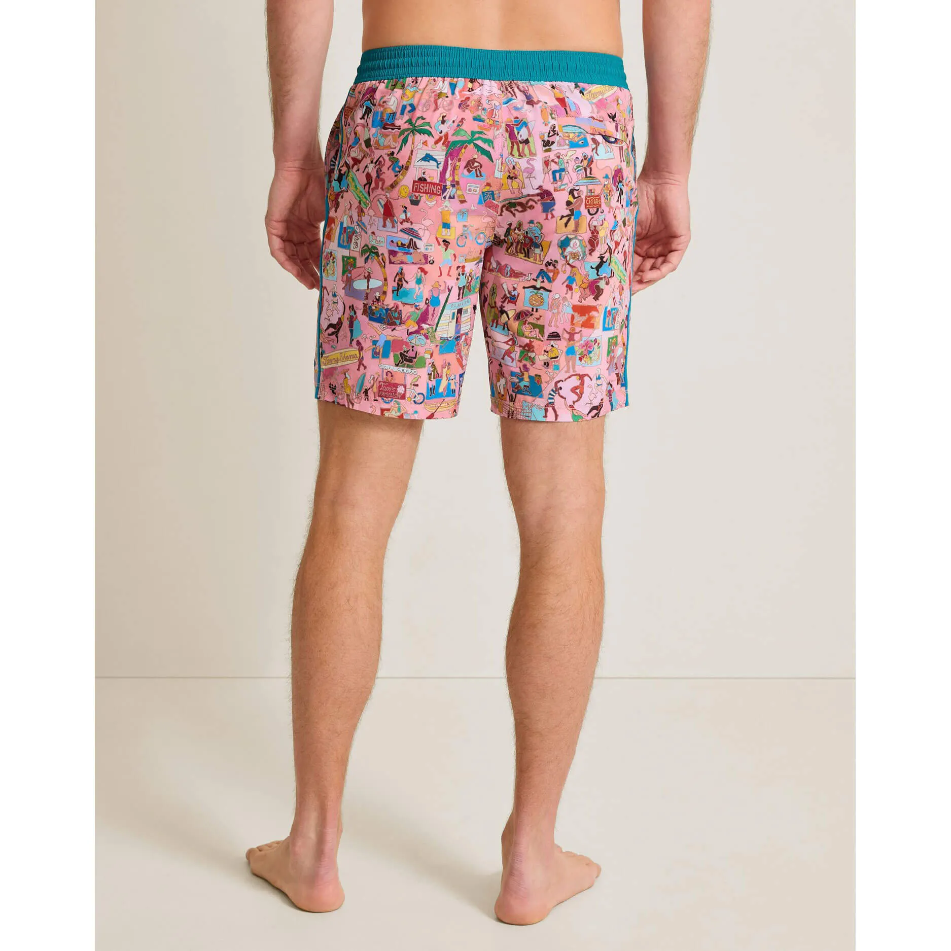 Tommy Bahama Men's 8-Inch Artist Series Baja Scenic To Believe It Swim Trunks - Beach Blossom Mens Tommy Bahama