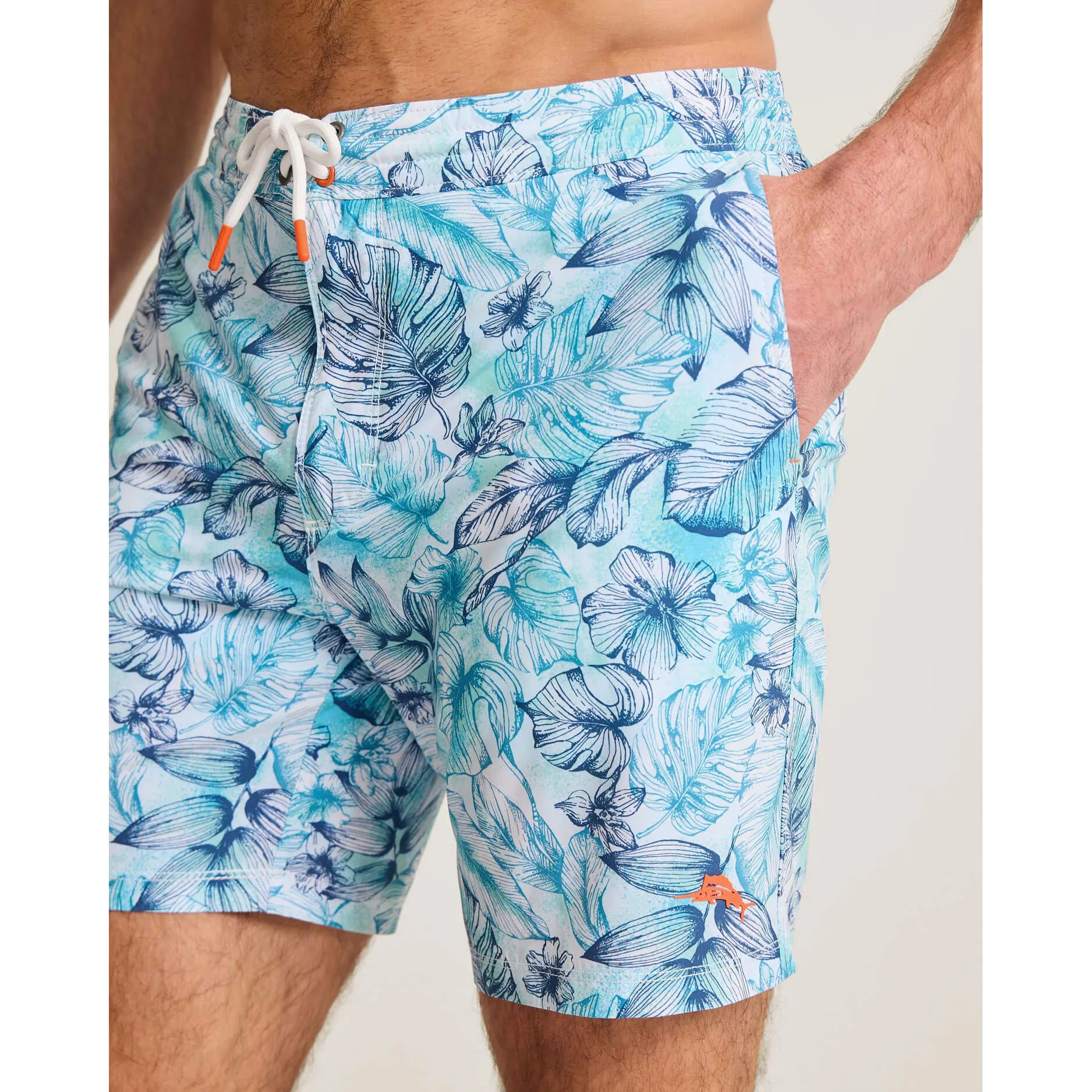 Tommy Bahama Men's 8-Inch Baja Frond Escape Swim Trunks - Vacation Blue Mens Tommy Bahama