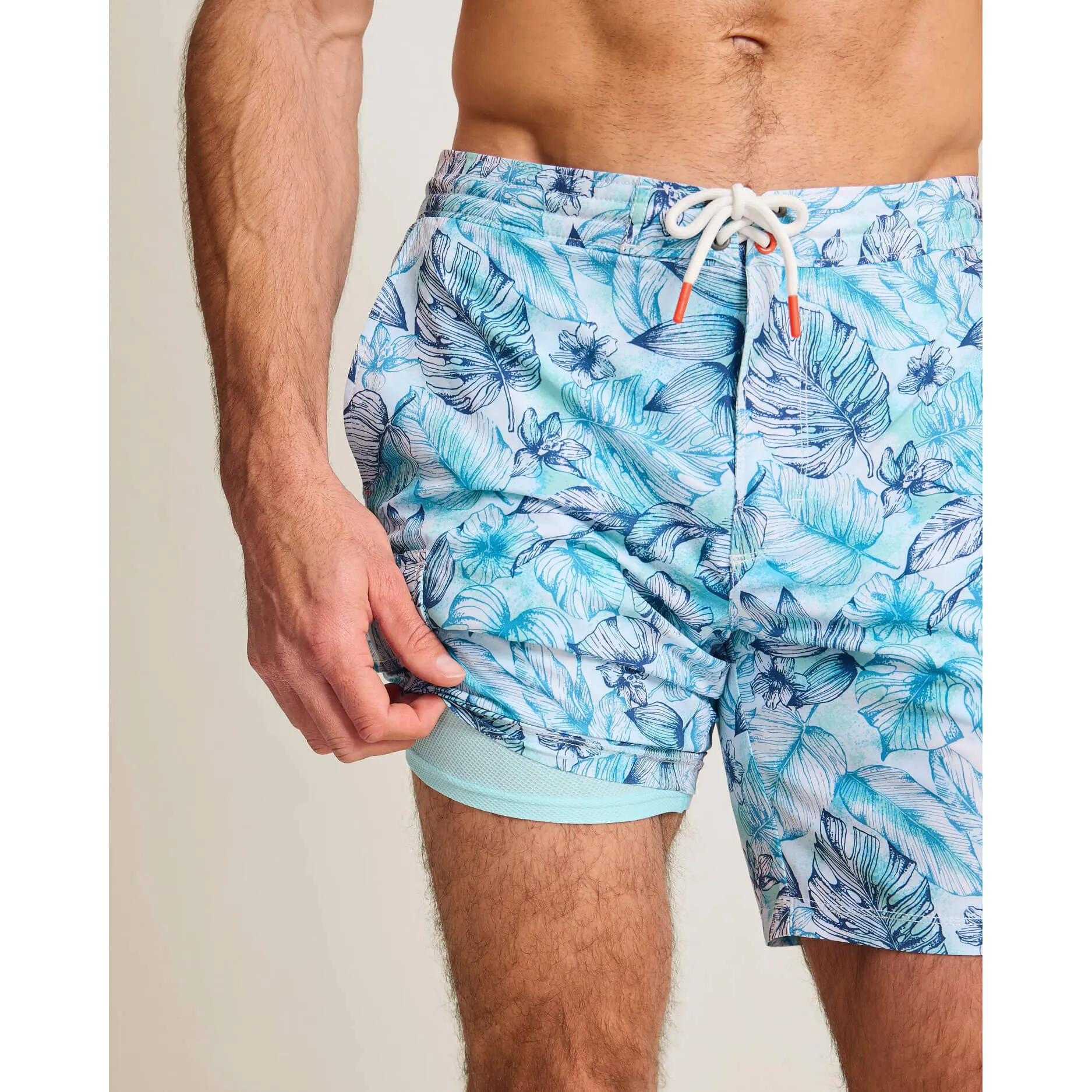 Tommy Bahama Men's 8-Inch Baja Frond Escape Swim Trunks - Vacation Blue Mens Tommy Bahama