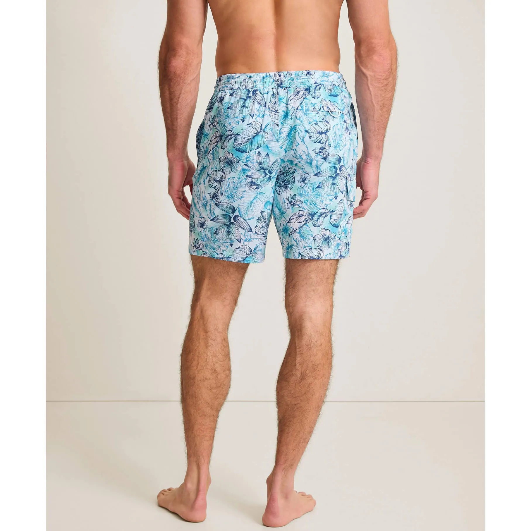 Tommy Bahama Men's 8-Inch Baja Frond Escape Swim Trunks - Vacation Blue Mens Tommy Bahama