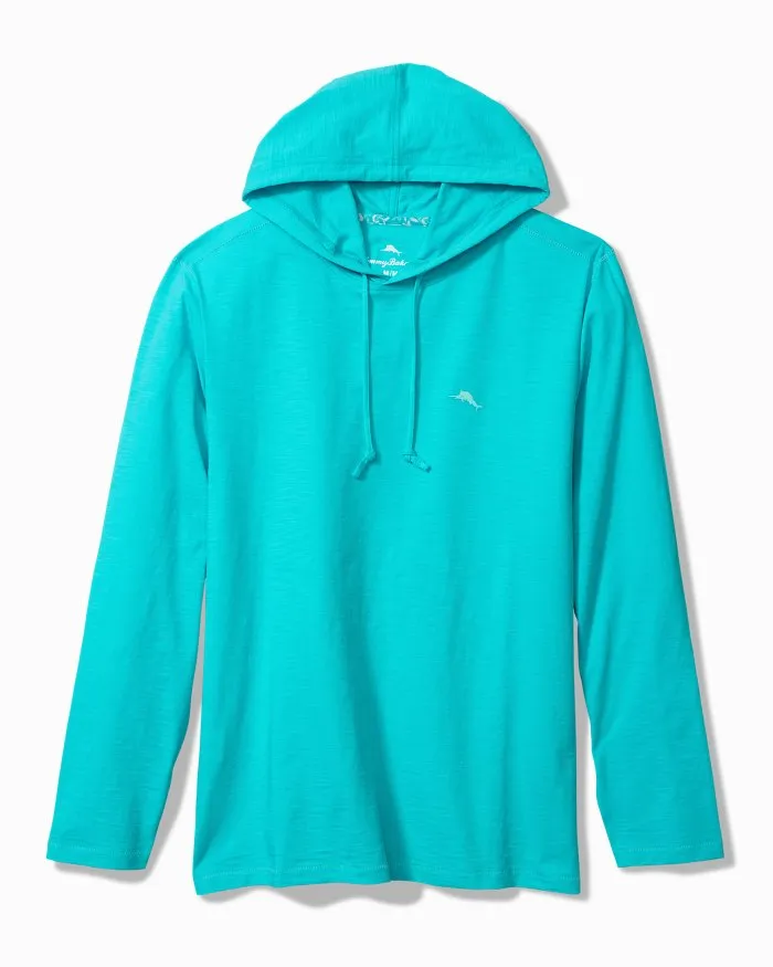 Tommy Bahama Men's Bali Beach Long Sleeve Hoodie T-Shirt - Blue Curacao Mens Tommy Bahama