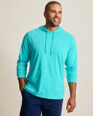 Tommy Bahama Men's Bali Beach Long Sleeve Hoodie T-Shirt - Blue Curacao Mens Tommy Bahama