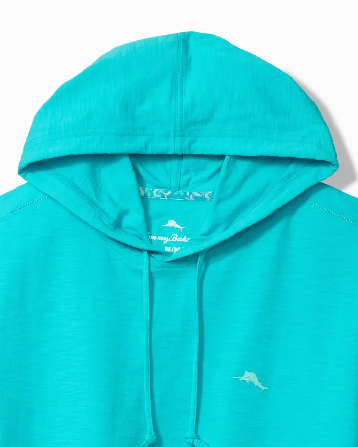 Tommy Bahama Men's Bali Beach Long Sleeve Hoodie T-Shirt - Blue Curacao Mens Tommy Bahama