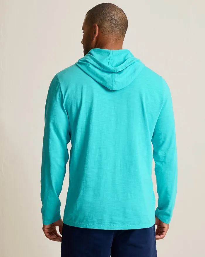 Tommy Bahama Men's Bali Beach Long Sleeve Hoodie T-Shirt - Blue Curacao Mens Tommy Bahama