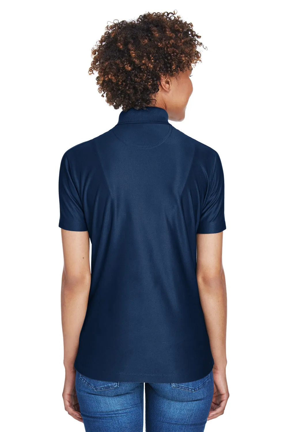 UltraClub Womens Cool & Dry Elite Performance Moisture Wicking Short Sleeve Polo Shirt - Navy Blue