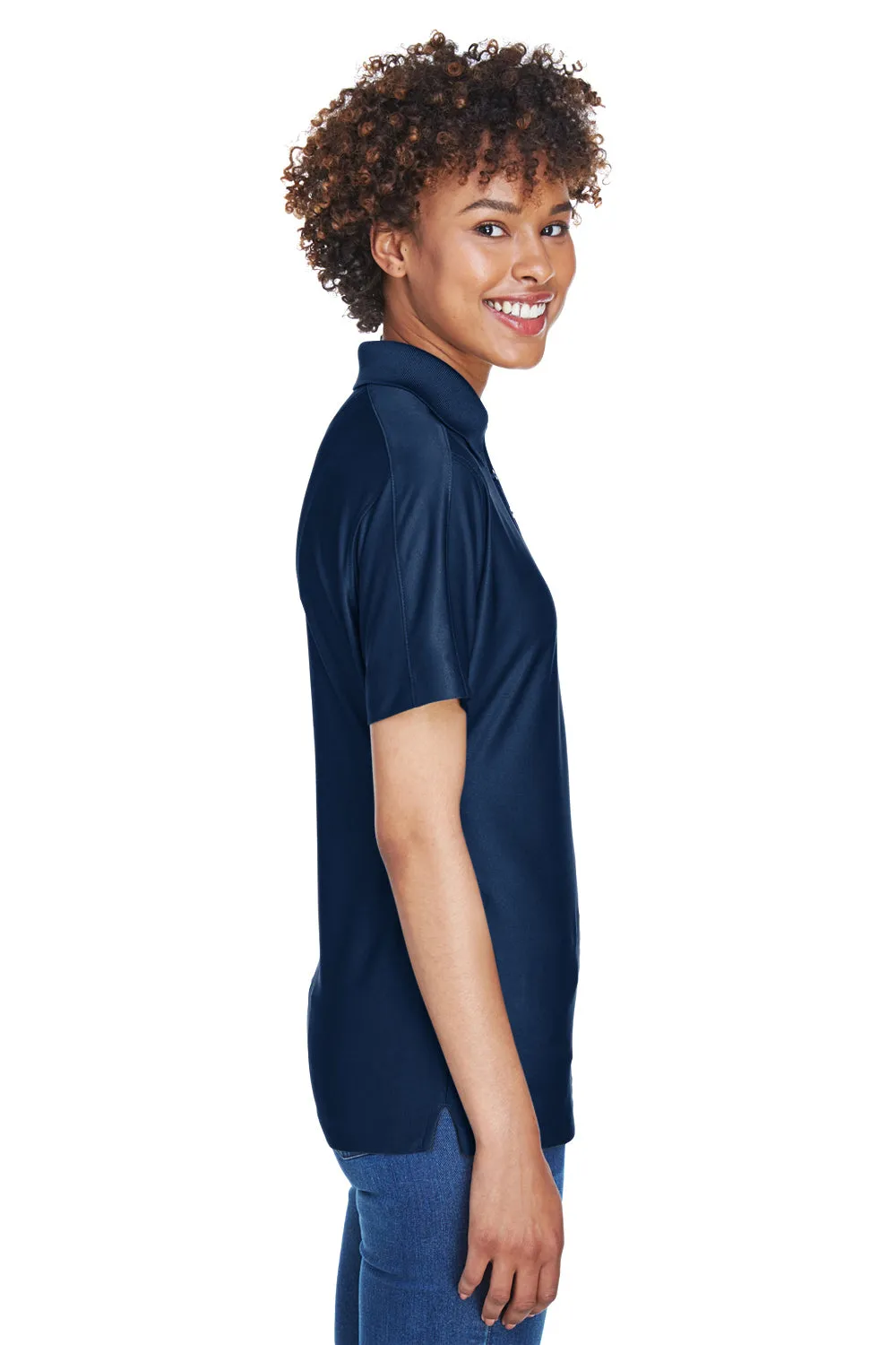UltraClub Womens Cool & Dry Elite Performance Moisture Wicking Short Sleeve Polo Shirt - Navy Blue