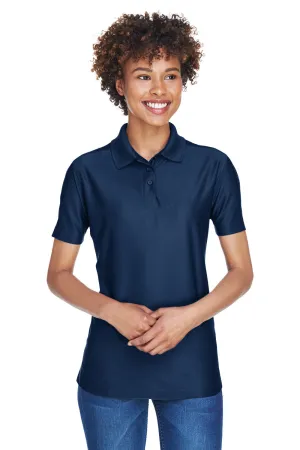 UltraClub Womens Cool & Dry Elite Performance Moisture Wicking Short Sleeve Polo Shirt - Navy Blue