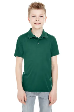 UltraClub Youth Cool & Dry Moisture Wicking Short Sleeve Polo Shirt - Forest Green