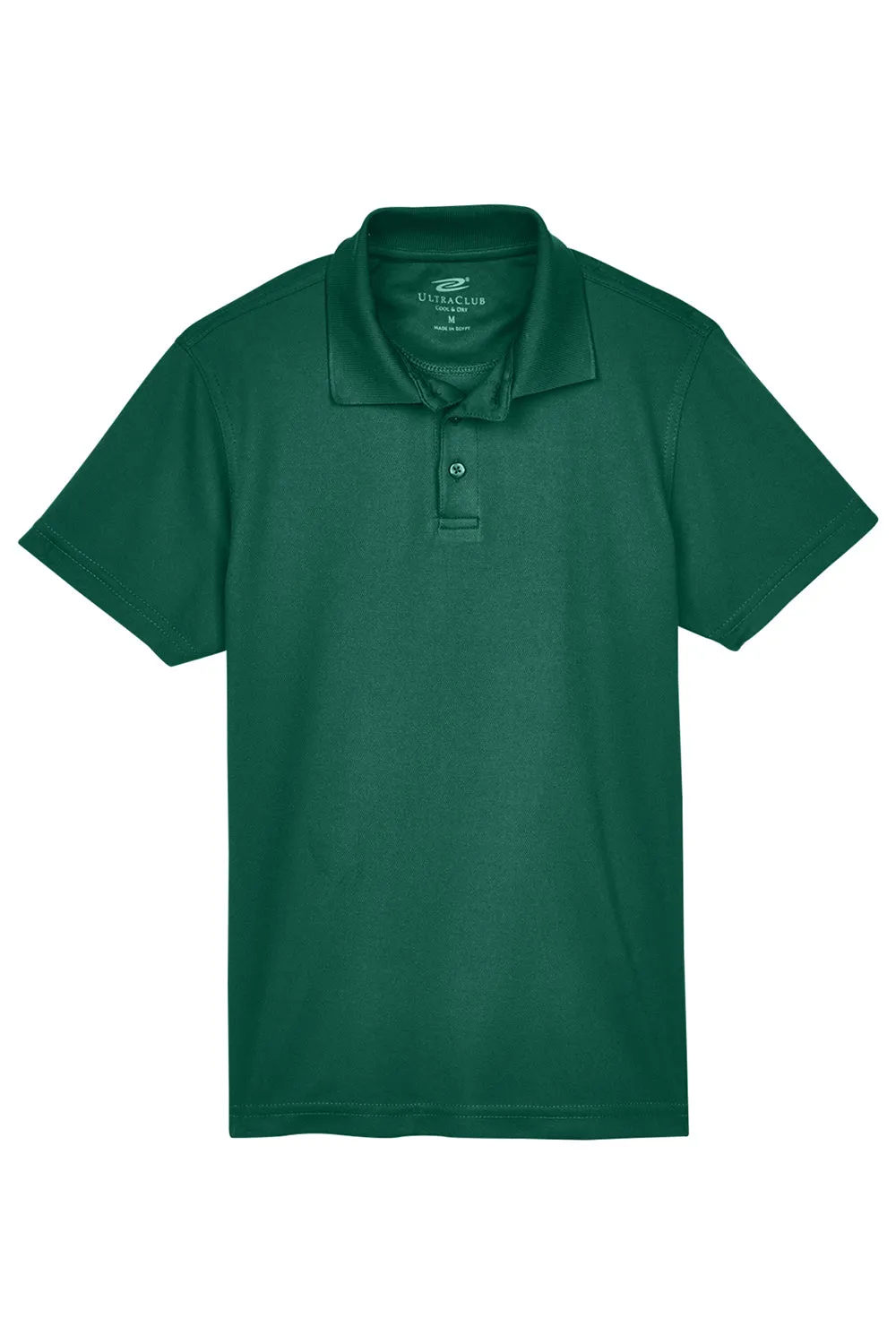 UltraClub Youth Cool & Dry Moisture Wicking Short Sleeve Polo Shirt - Forest Green