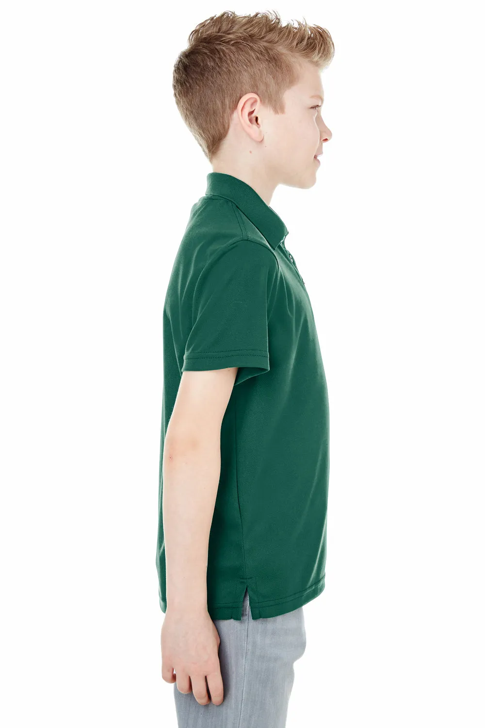 UltraClub Youth Cool & Dry Moisture Wicking Short Sleeve Polo Shirt - Forest Green