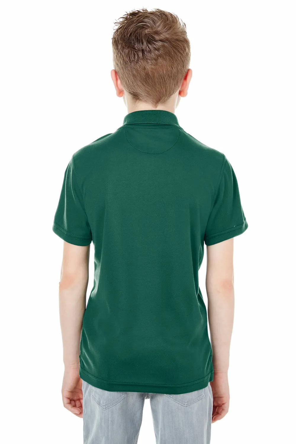UltraClub Youth Cool & Dry Moisture Wicking Short Sleeve Polo Shirt - Forest Green