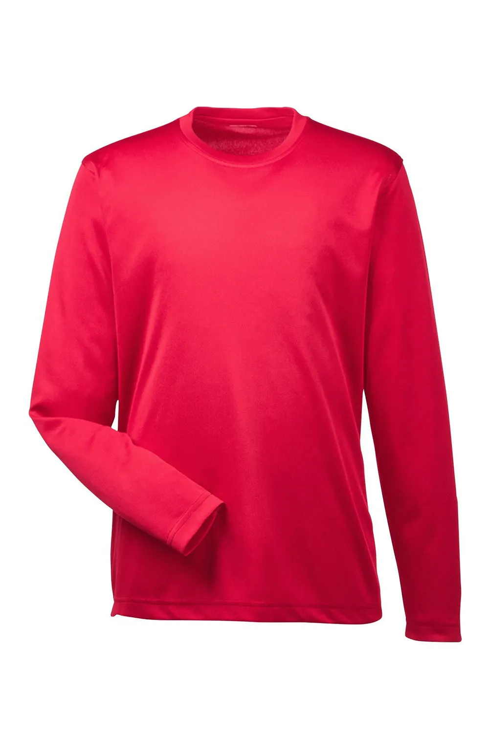 UltraClub Youth Cool & Dry Performance Moisture Wicking Long Sleeve Crewneck T-Shirt - Red