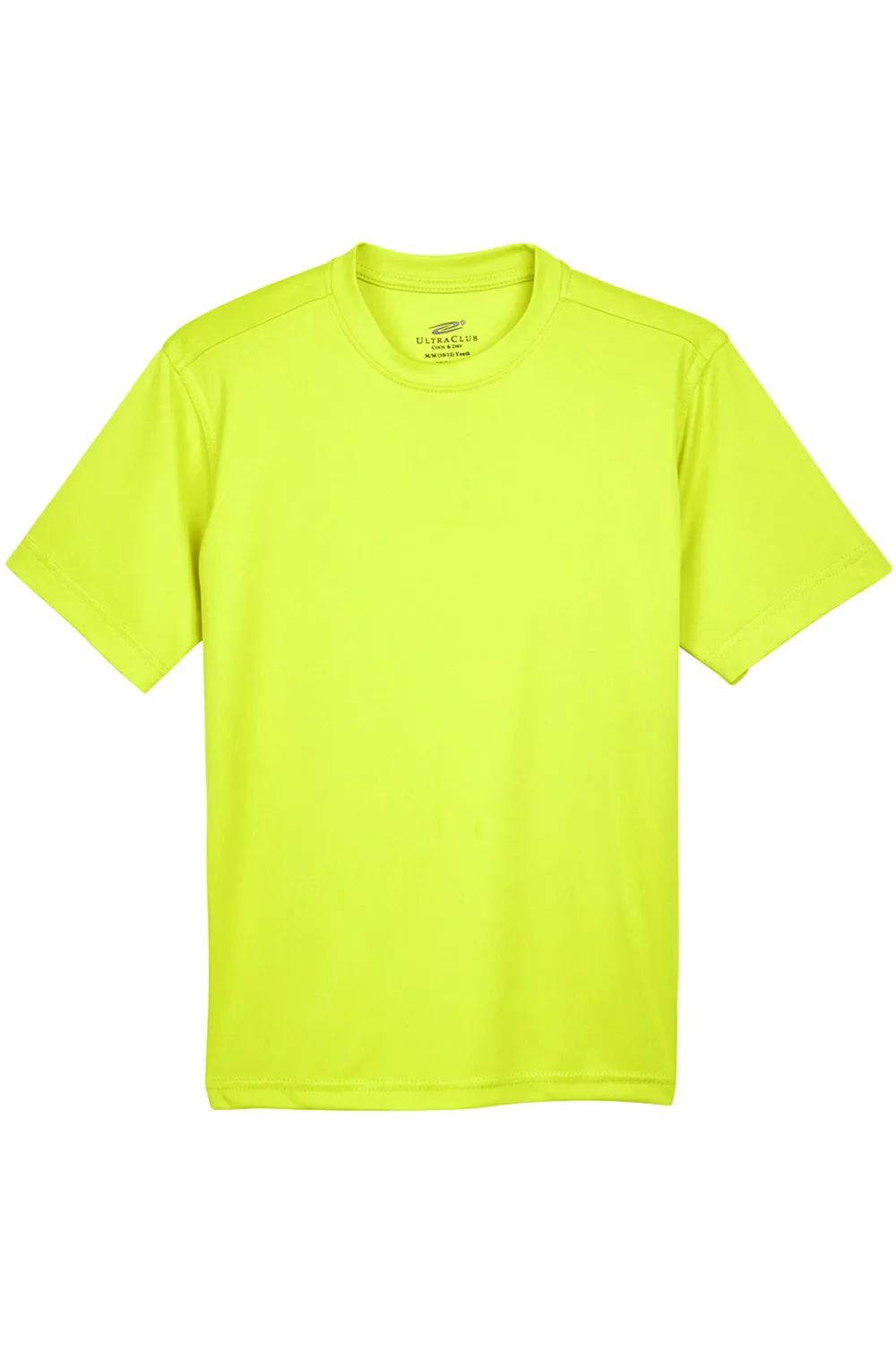 UltraClub Youth Cool & Dry Performance Moisture Wicking Short Sleeve Crewneck T-Shirt - Bright Yellow