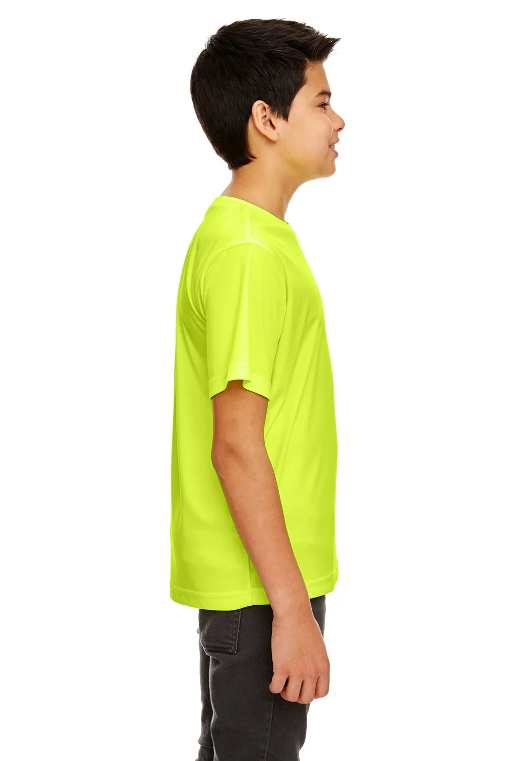 UltraClub Youth Cool & Dry Performance Moisture Wicking Short Sleeve Crewneck T-Shirt - Bright Yellow