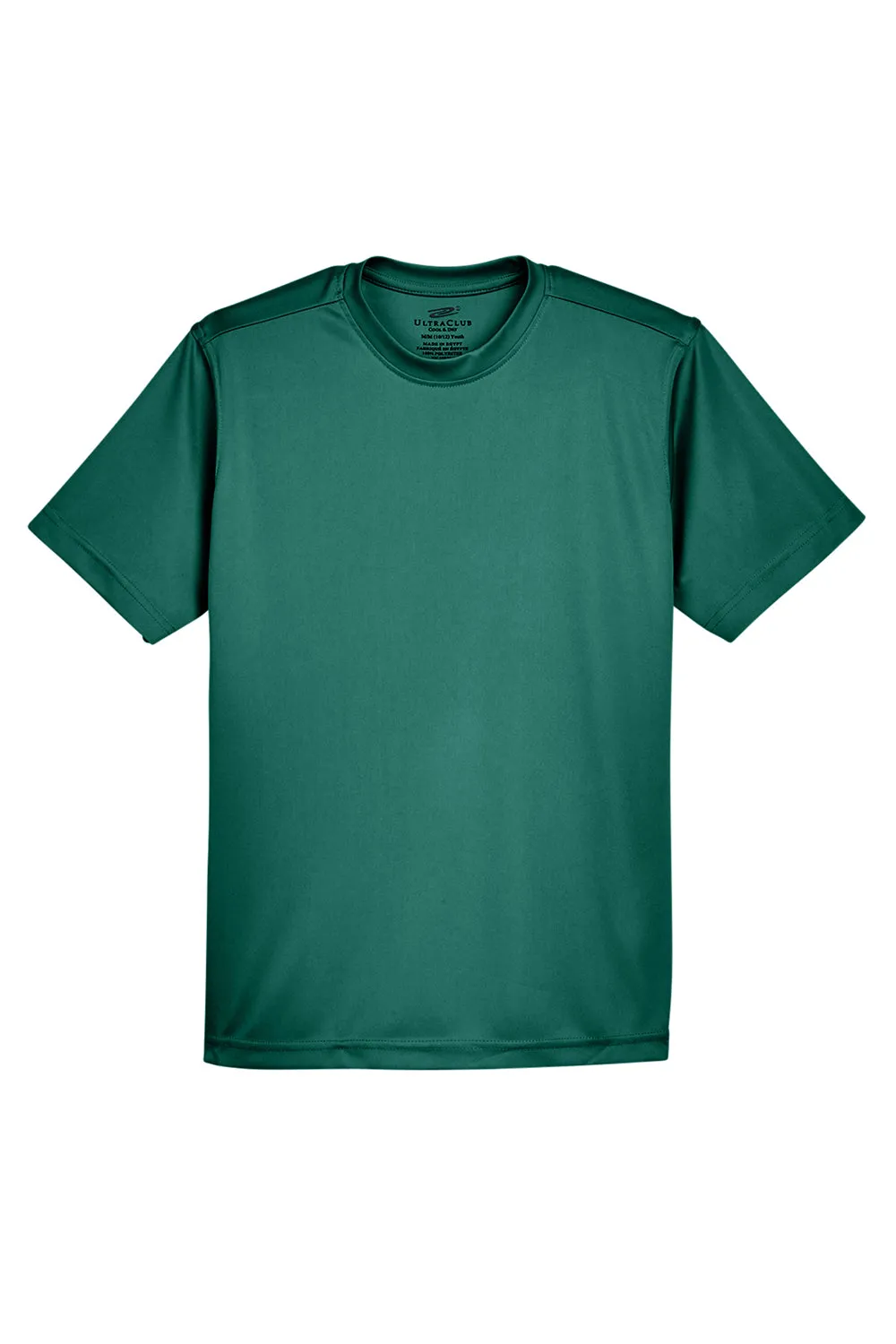 UltraClub Youth Cool & Dry Performance Moisture Wicking Short Sleeve Crewneck T-Shirt - Forest Green