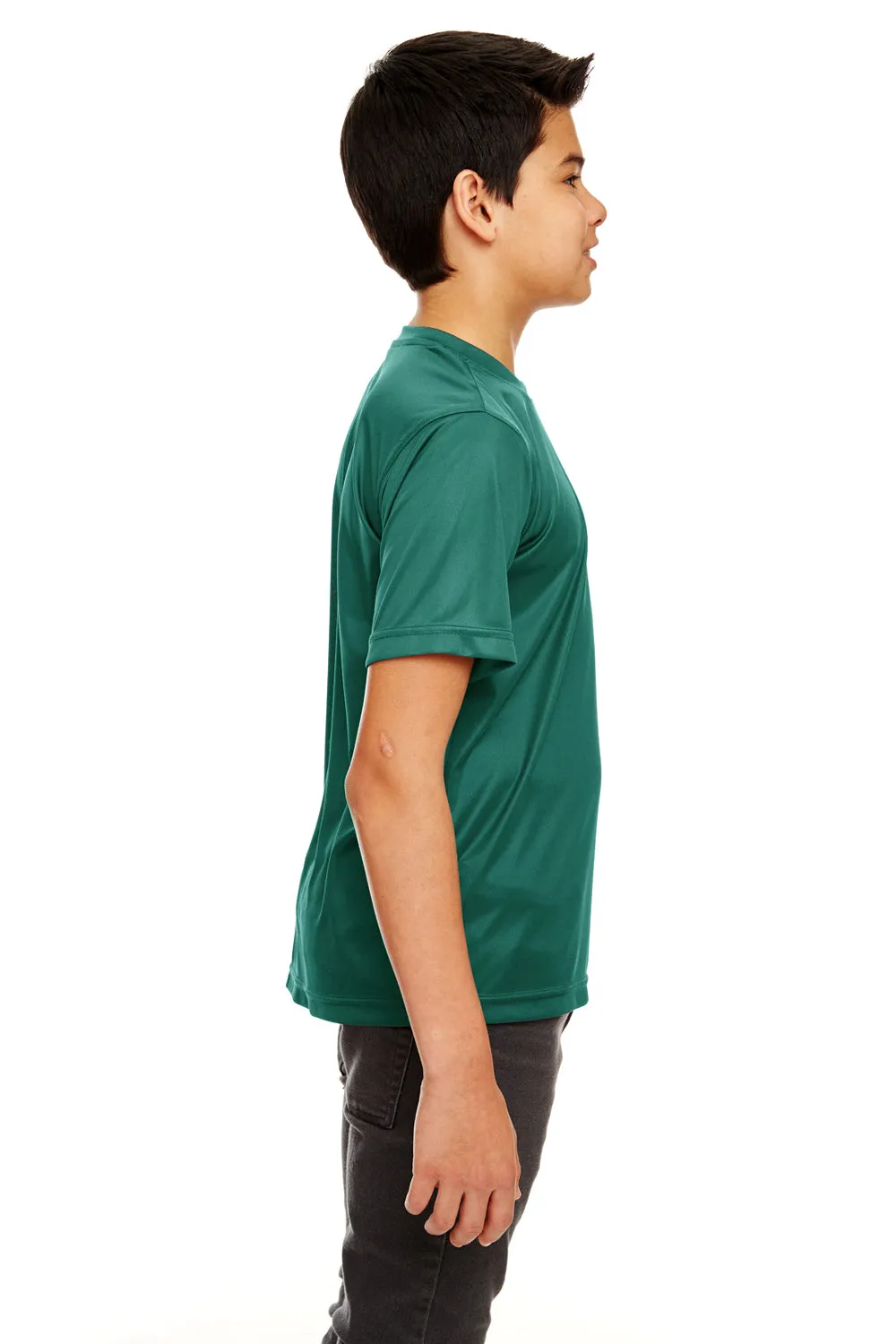 UltraClub Youth Cool & Dry Performance Moisture Wicking Short Sleeve Crewneck T-Shirt - Forest Green