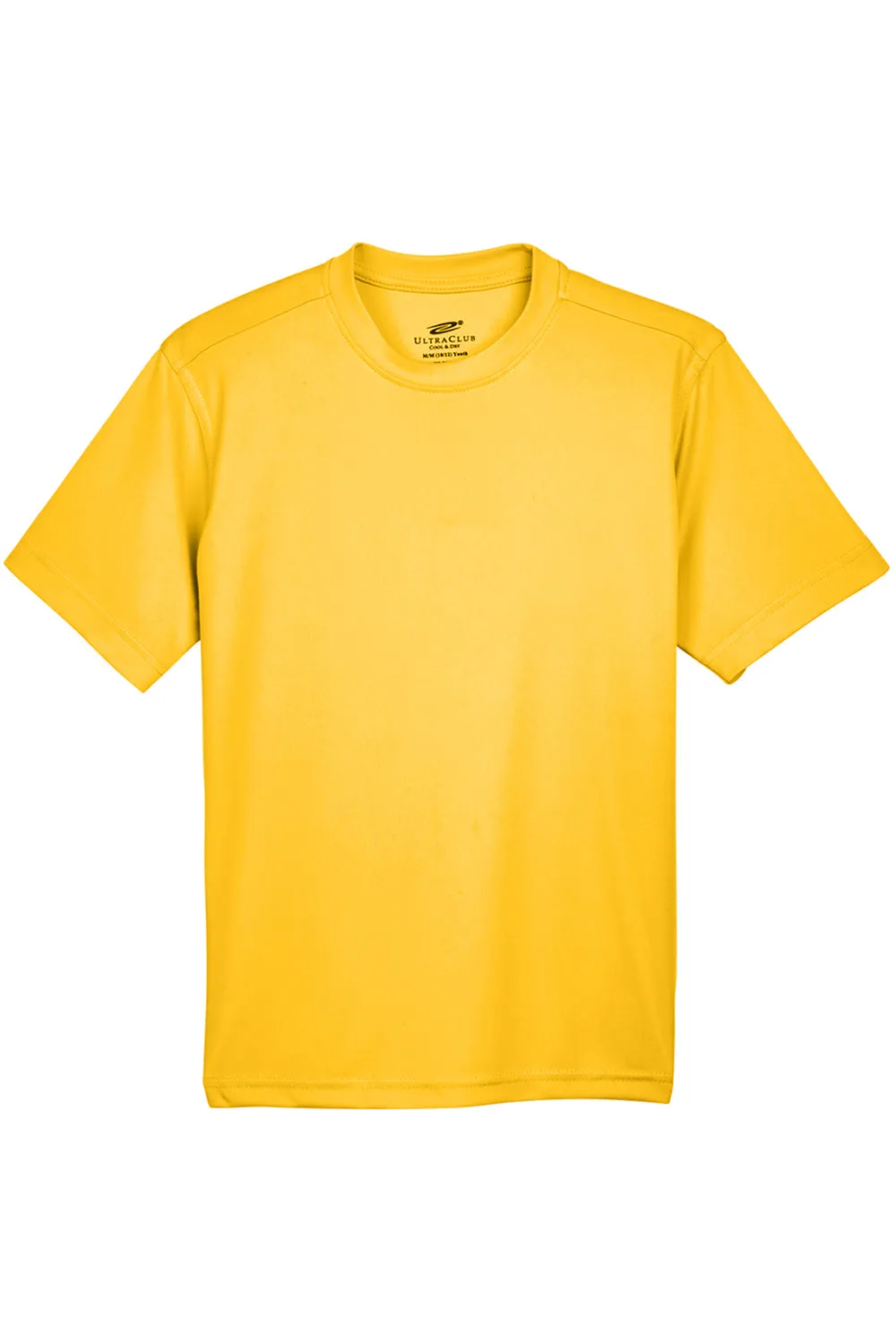 UltraClub Youth Cool & Dry Performance Moisture Wicking Short Sleeve Crewneck T-Shirt - Gold