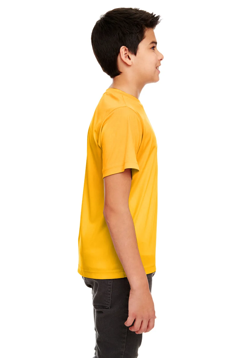 UltraClub Youth Cool & Dry Performance Moisture Wicking Short Sleeve Crewneck T-Shirt - Gold