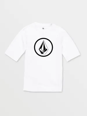 Volcom Lido Solid Boys Short Sleeve Boys Rashguard (Age 8-14) White Volcom