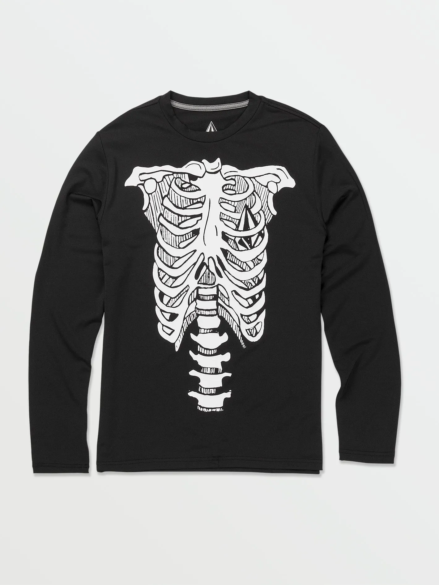 Volcom Skeleton Long Sleeve Boys Rashguard (Age 8-14) Black Volcom
