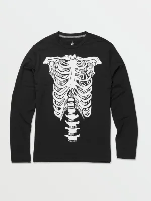 Volcom Skeleton Long Sleeve Boys Rashguard (Age 8-14) Black Volcom