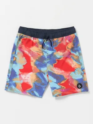 Volcom Utopia Elastic Waist Boys Swim Trunks (Age 8-14) Multi Volcom