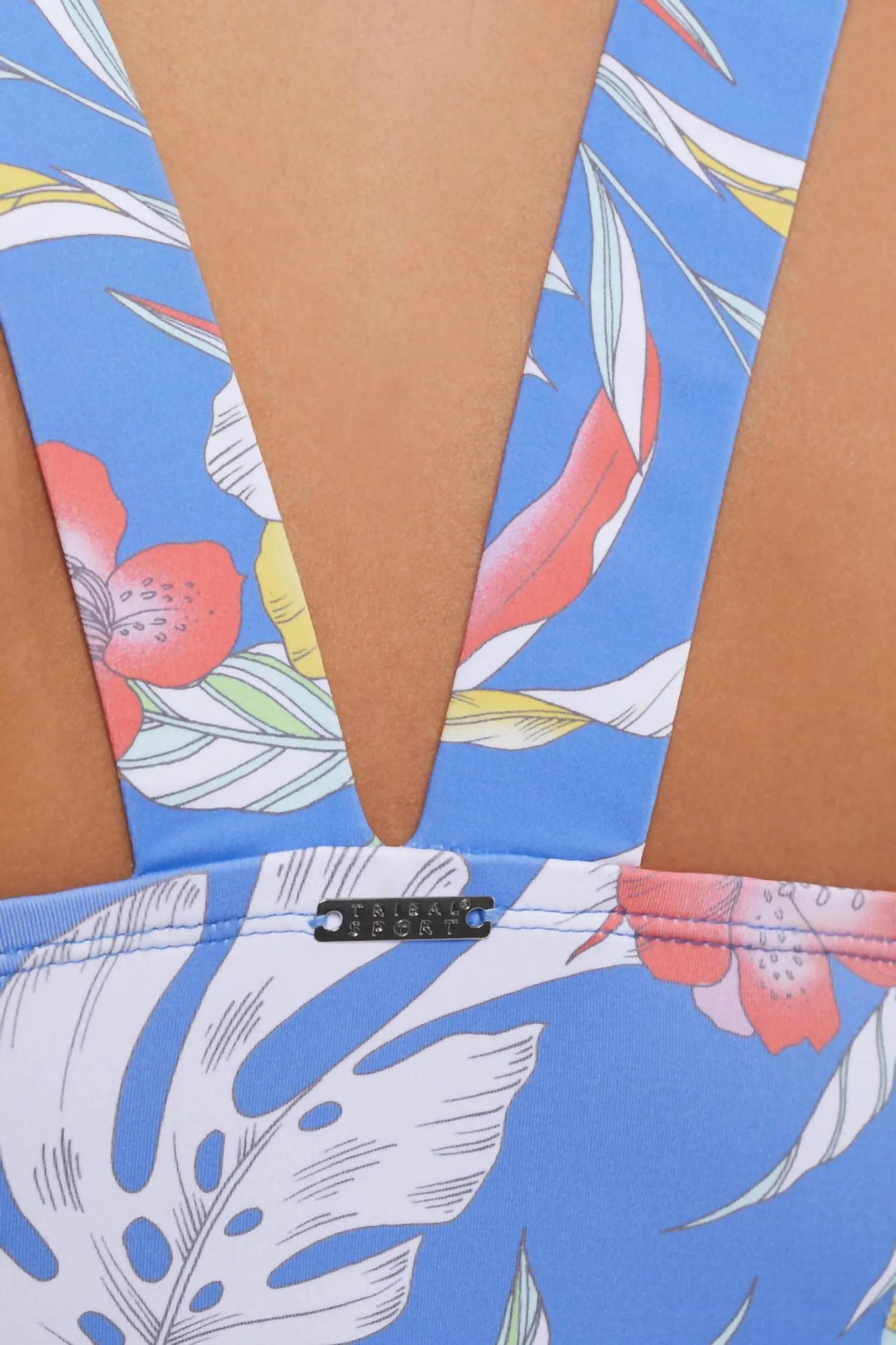 Wave Floral One Piece Swimsuit In Blue