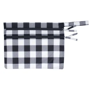 White Buffalo Plaid - Waterproof Wet Bag (for Mealtime, On-the-go, And More!) Babykids_Bapron-Baby