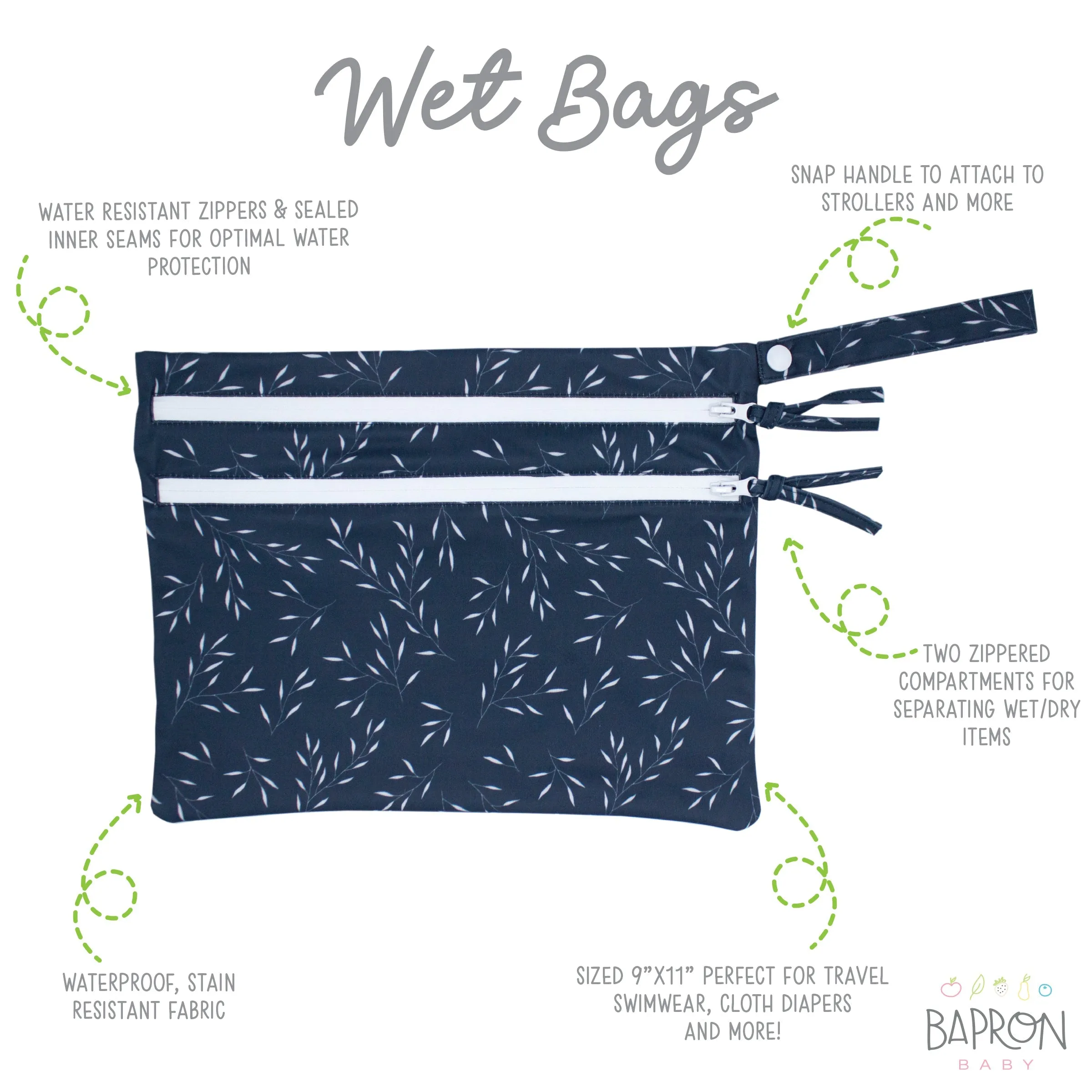 Willow - Waterproof Wet Bag (for Mealtime, On-the-go, And More!) Babykids_Bapron-Baby