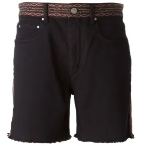 Women Agmes Faded Cotton Stretch Denim Shorts In Black