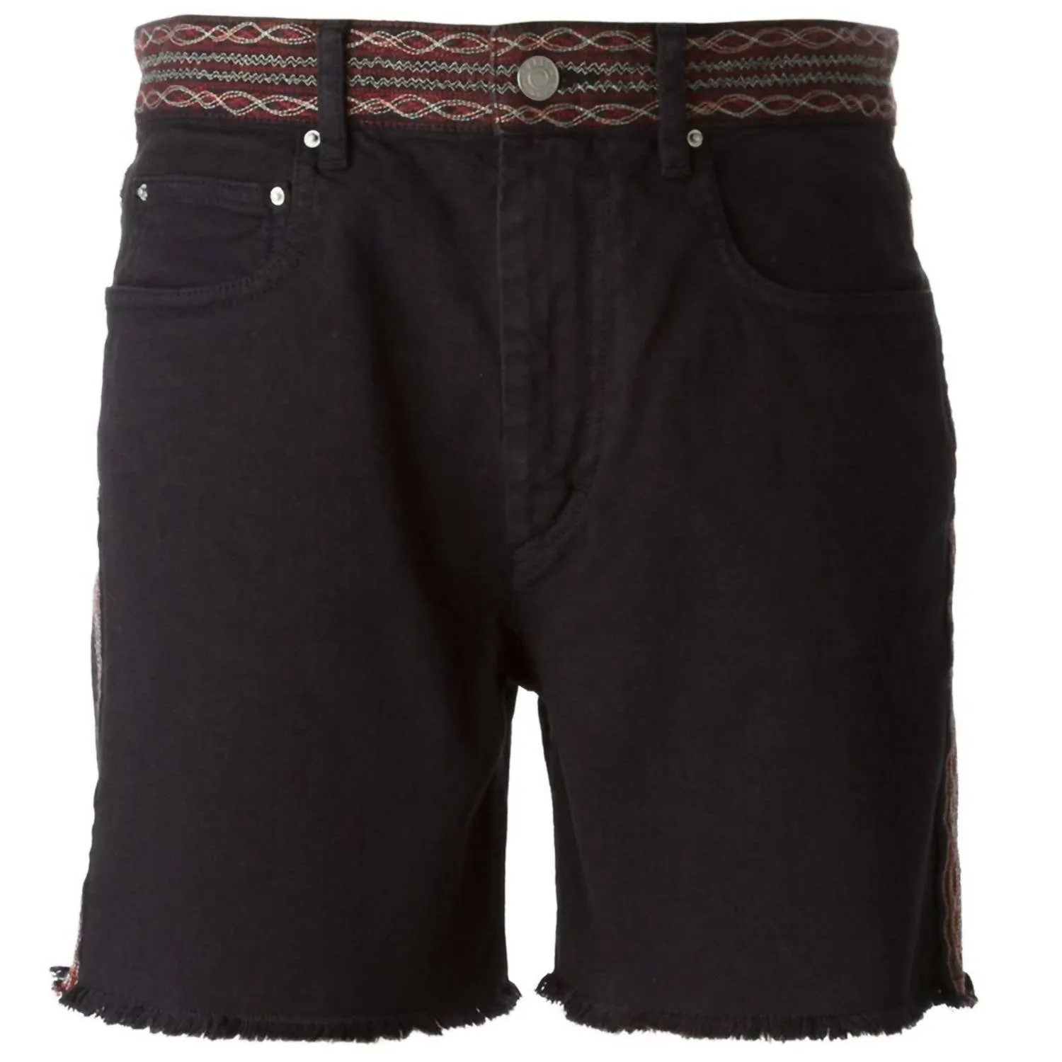 Women Agmes Faded Cotton Stretch Denim Shorts In Black