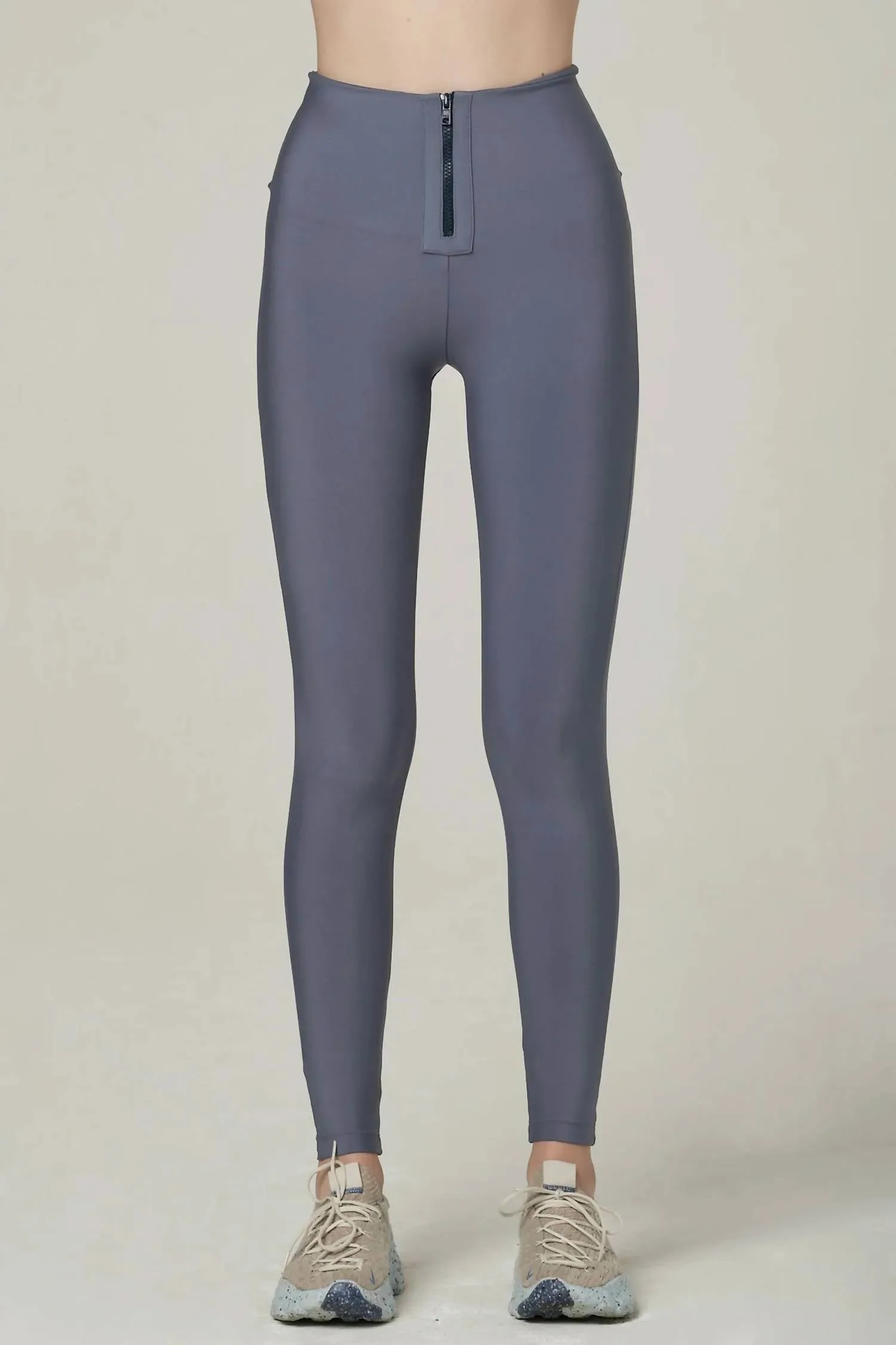 Women's Case Closed Zippered Leggings In Blu-S Steel Blue