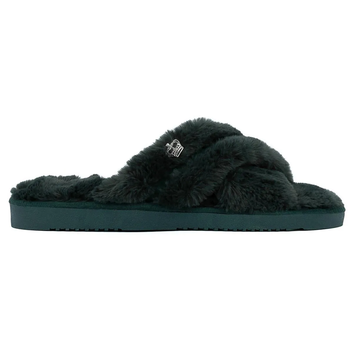 Womens Criss-Cross Man Made Slide Slippers