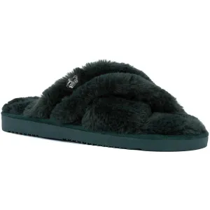 Womens Criss-Cross Man Made Slide Slippers