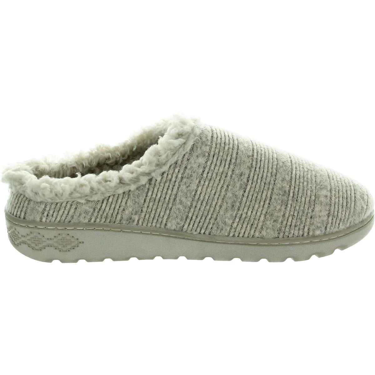 Womens Faux Fur Lined Faux Fur Slide Slippers