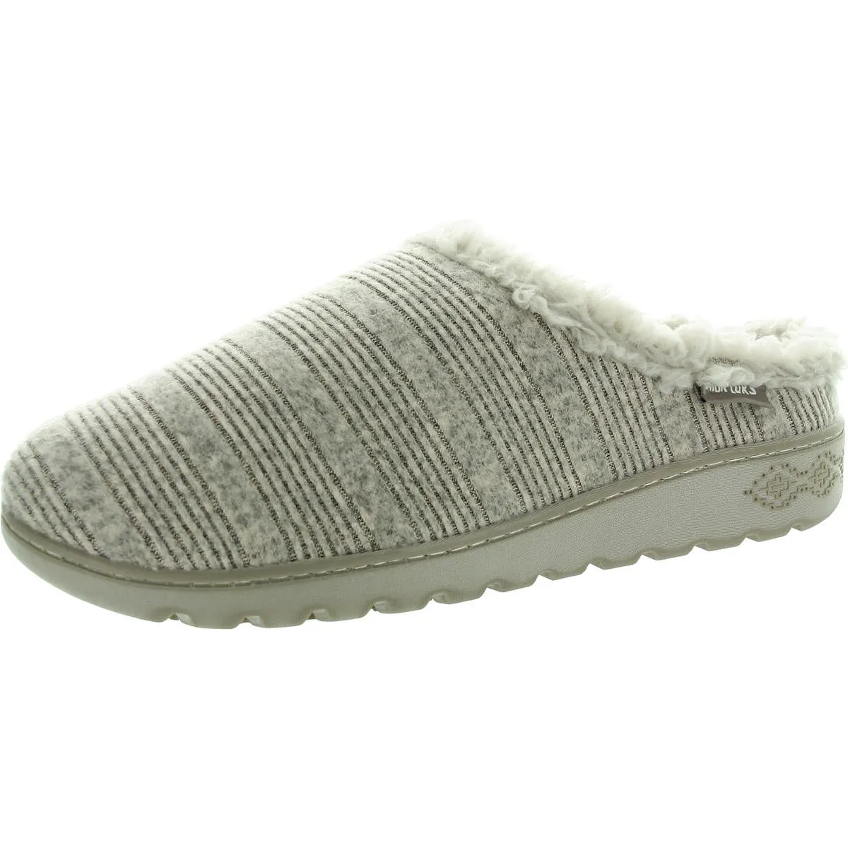 Womens Faux Fur Lined Faux Fur Slide Slippers