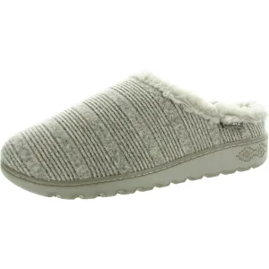 Womens Faux Fur Lined Faux Fur Slide Slippers