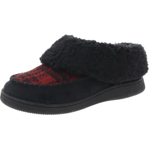 Womens Faux Fur Lined Faux Suede Scuff Slippers