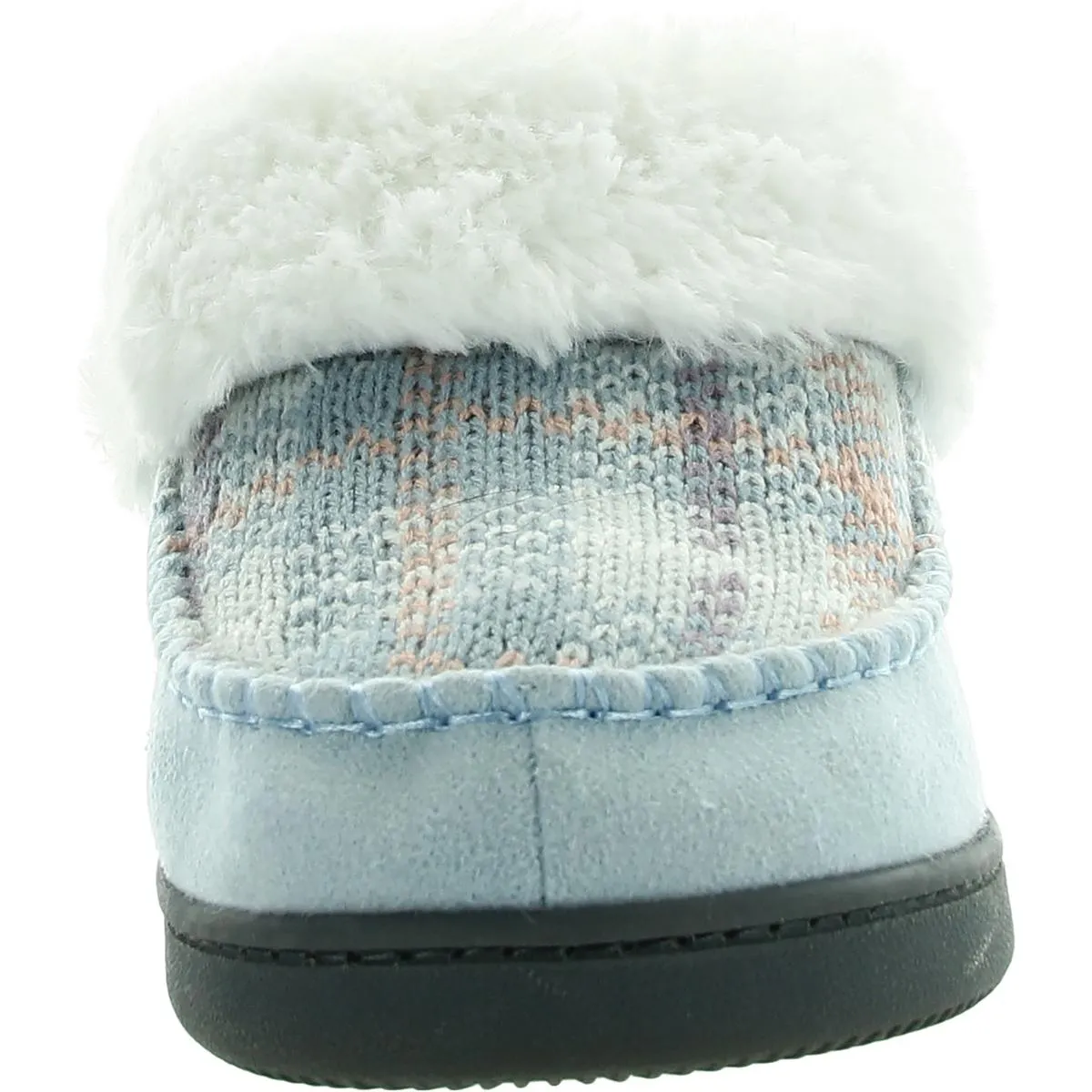 Womens Faux Fur Lined Faux Suede Scuff Slippers
