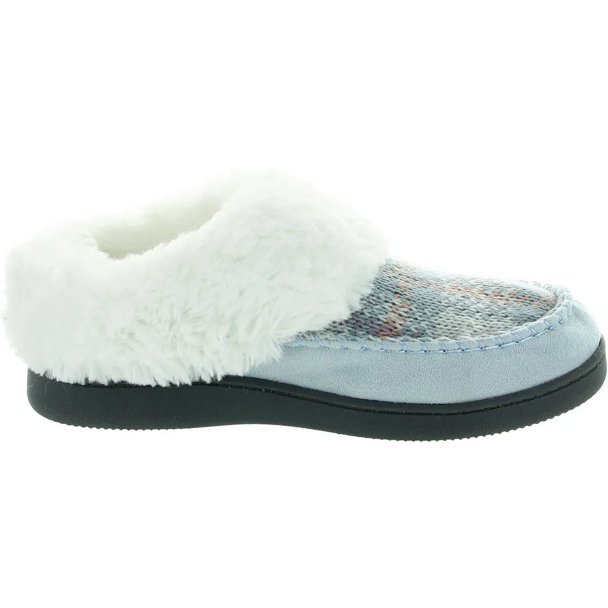 Womens Faux Fur Lined Faux Suede Scuff Slippers