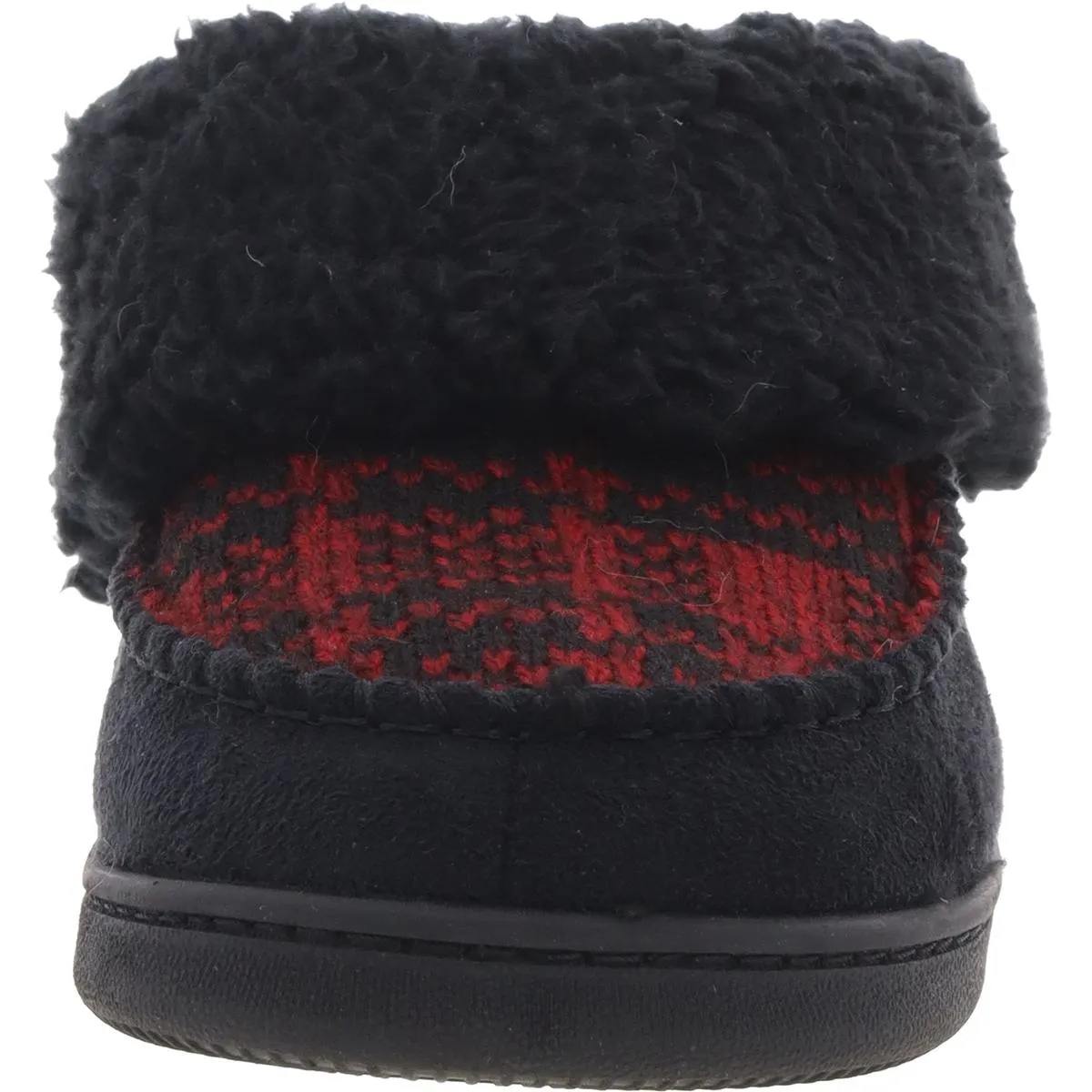 Womens Faux Fur Lined Faux Suede Scuff Slippers
