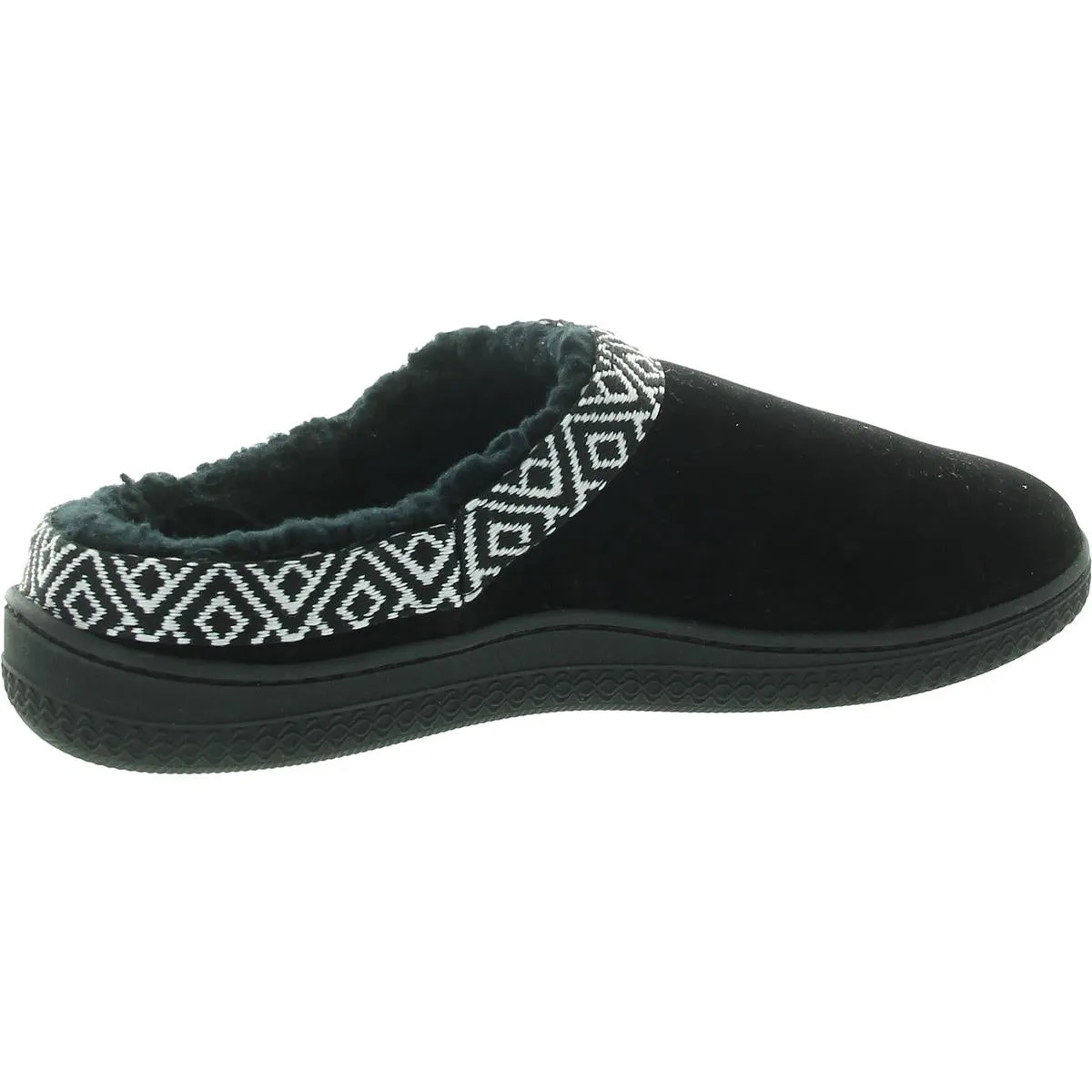 Womens Faux Fur Lined Faux Suede Slide Slippers