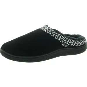 Womens Faux Fur Lined Faux Suede Slide Slippers