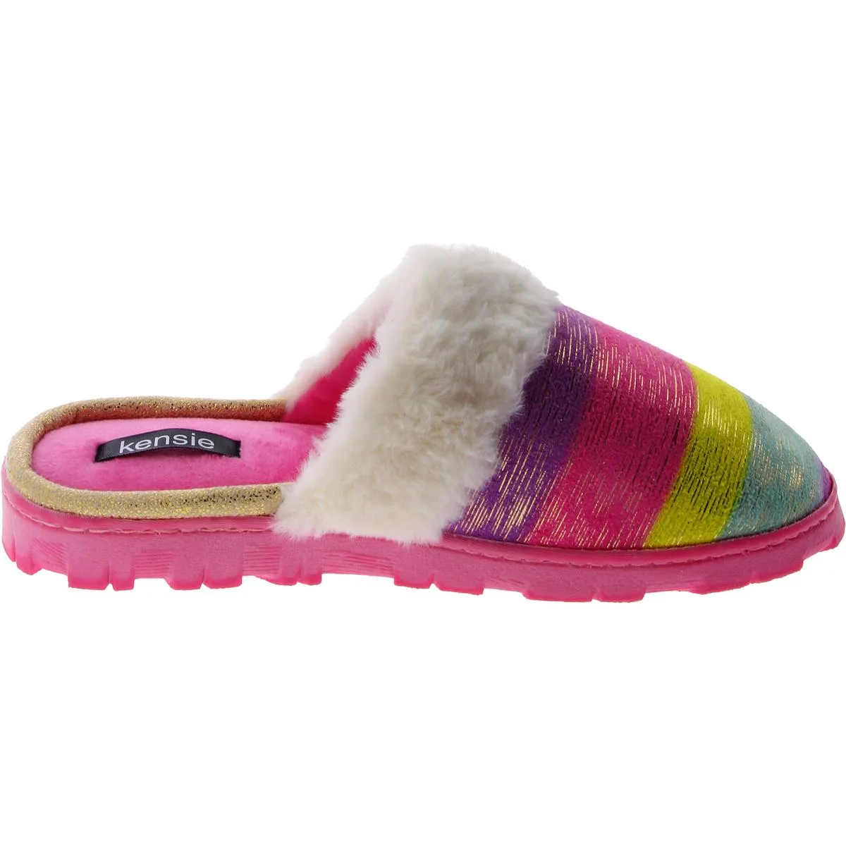 Womens Faux Fur Round toe Slide Slippers