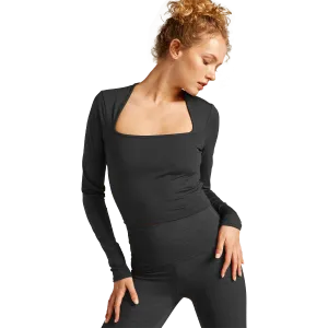 Women's Heather Rib Frame Crop Pullover
