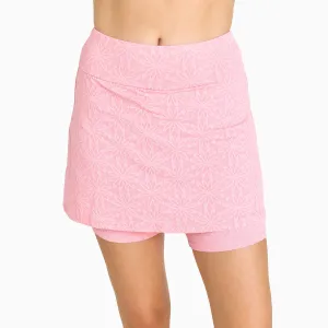 Women's Plus High-Waisted A-line Swim Skirt With Shorts