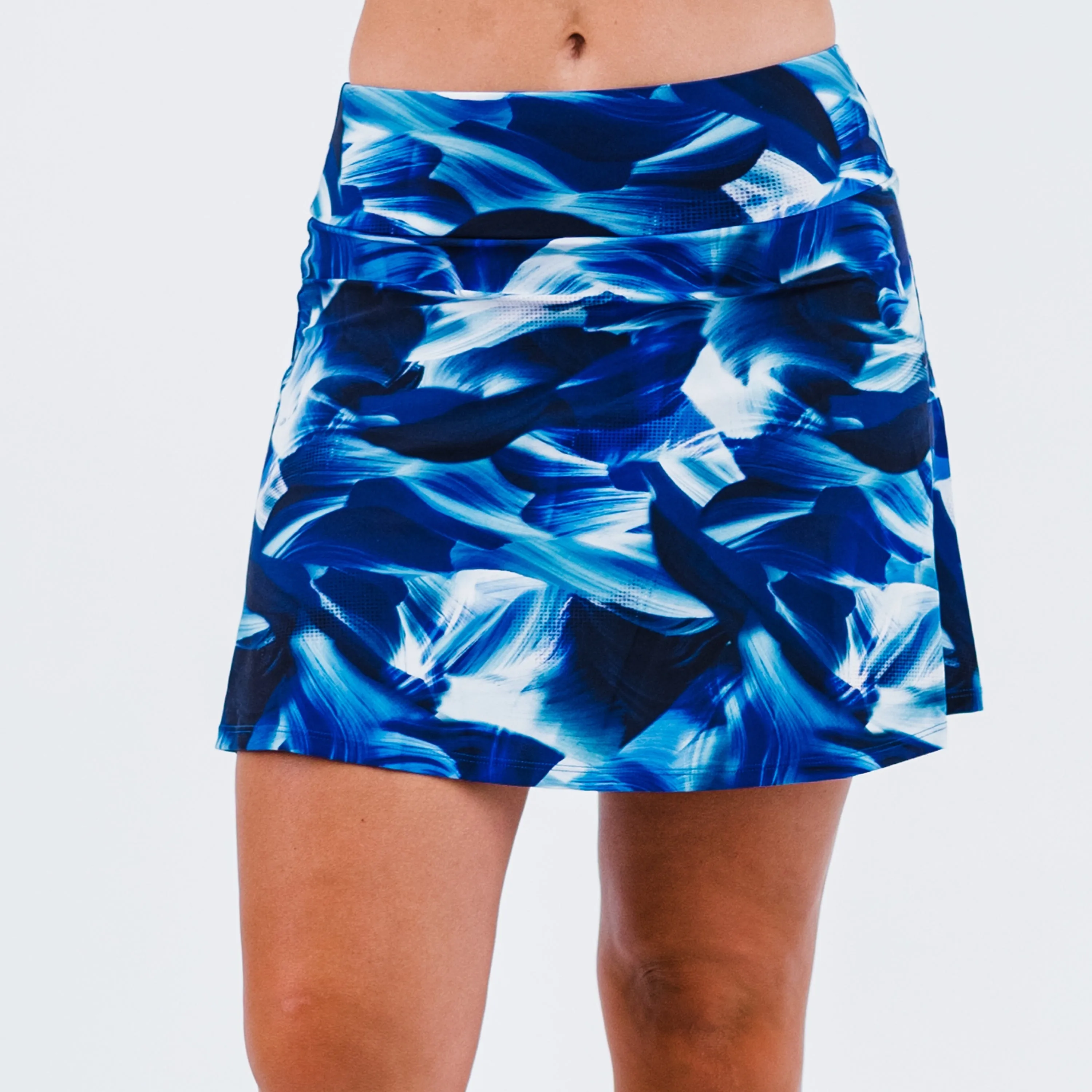 Women's Plus High-Waisted A-line Swim Skirt With Shorts