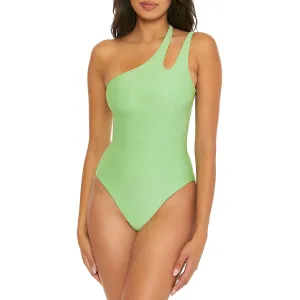 Womens Shimmer Metallic One-Piece Swimsuit